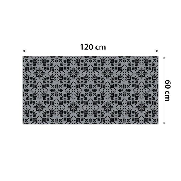 WFS6019 - Dark Cement Seamless Floral Pattern Floor Stickers 120cm x 60 cm