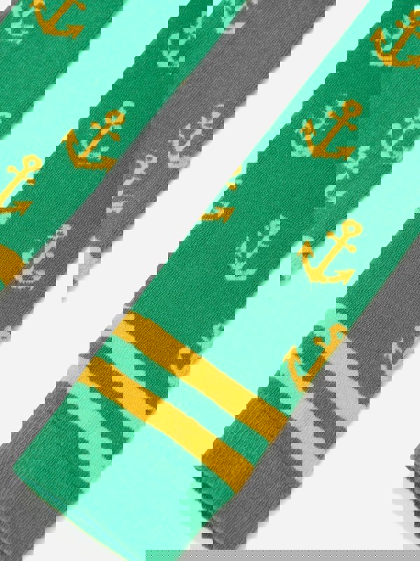 Mini Rodini Girls Anchor Print Leggings in Green