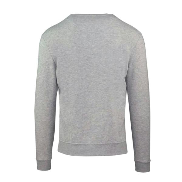 Aquascutum Mens Rubberised Logo Crew Neck Long-Sleeved Sweatshirt - Grey - 