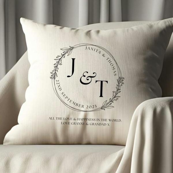 Personalised Initials Circle Cushion