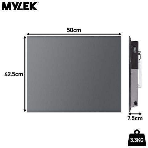 MYLEK Electric Radiator Panel Heater Grey WIFI Smart APP Eco 1000W Bathroom Safe Wall Mounted Timer Thermostat