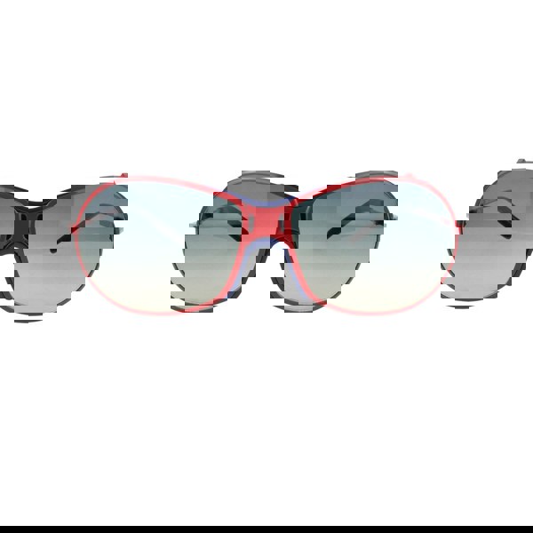 Raf Simons wraparound sunglasses in a a red metal frame