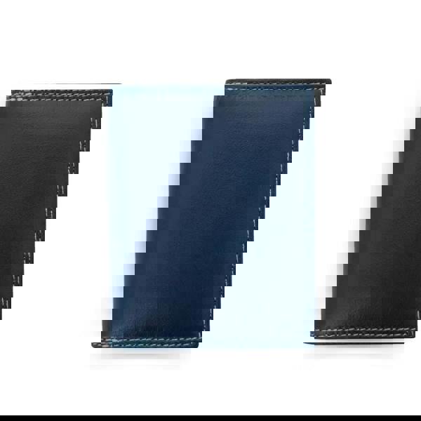 front view of blue leather multicolour card holder