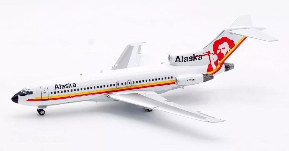 InFlight200 Alaska Airlines Boeing 727-90C N798AS With Stand 1:200 Scale Inflight200 IF721AS0824