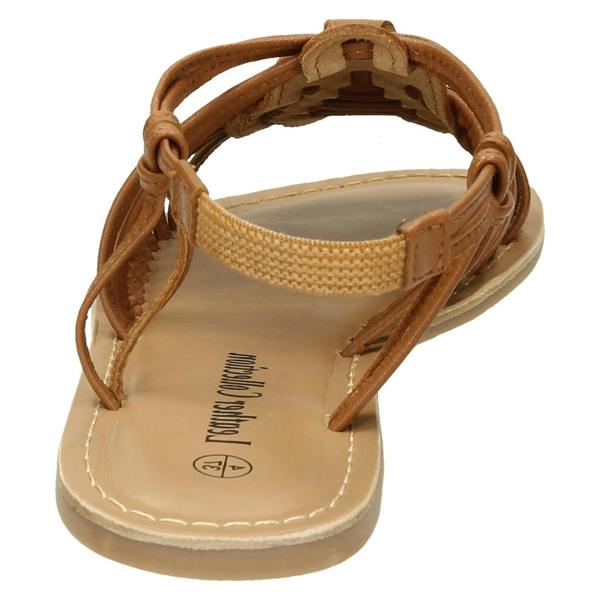 Leather Collection Ladies Leather Collection Flat Strappy Sandals F00159