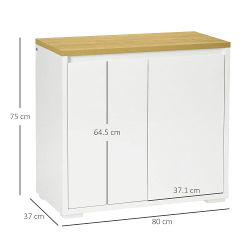 Wyld Haus Nofi Fael White and Natural Sideboard With Double Doors