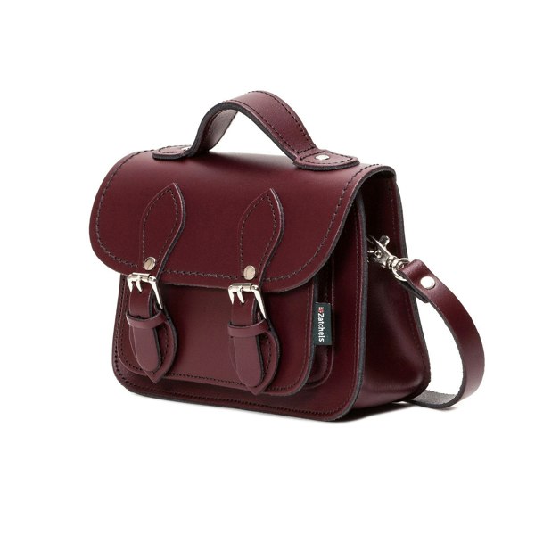 Zatchels Handmade Leather Micro Satchel - Marsala Red