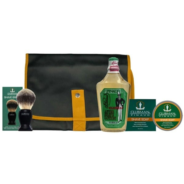 Clubman Pinaud Shave Set - Brush, Soap, Classic + Bag