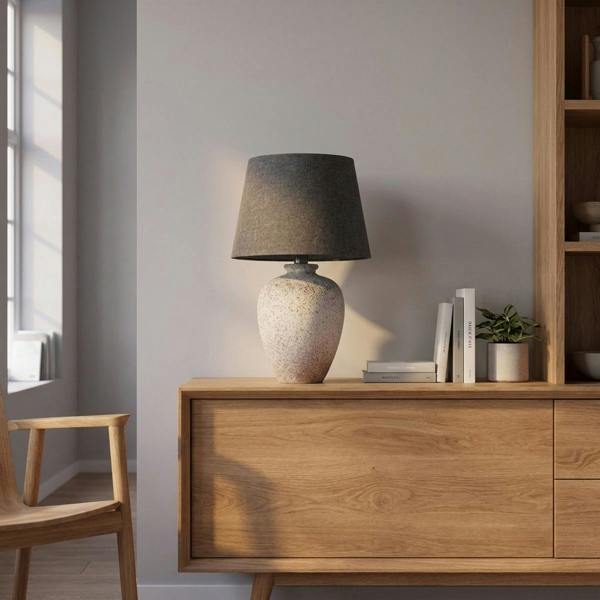 Garden Greatness Textured Ceramic Stone Table Lamp