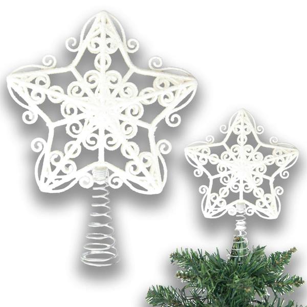 14.5cm Glitter Star Christmas Tree Topper in Assorted Colours for Festive Displays image 1