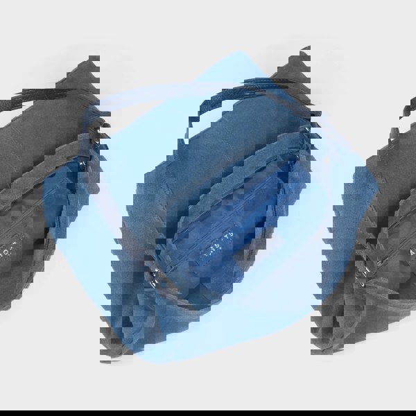 Assots London 'TINA' Navy Suede Real Leather Unlined Slouchy Shopper Tote Bag