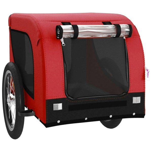 Berkfield Dog Bike Trailer Red and Black Oxford Fabric and Iron