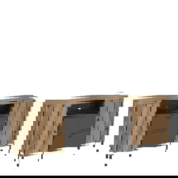 Furniture To Go Arundel TV Cabinet 2 Door 2 Drawer 173cm Wide in Oak/Grey