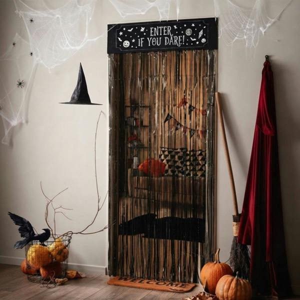 Garden Greatness Spooky Enter If You Dare Halloween Door Curtain