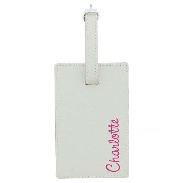 Personalised Memento Company Personalised Pink Name Cream Luggage Tag