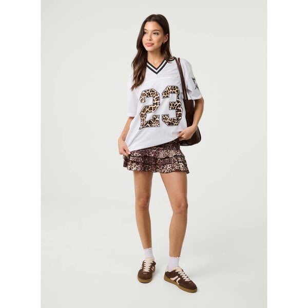 Pink Vanilla Leopard Detail Sports Jersey
