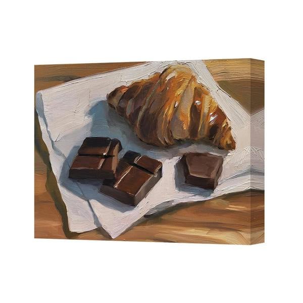 Benjamin Tate Design Canvas Artwork Croissant And Chocolate Pieces Still Life 2018