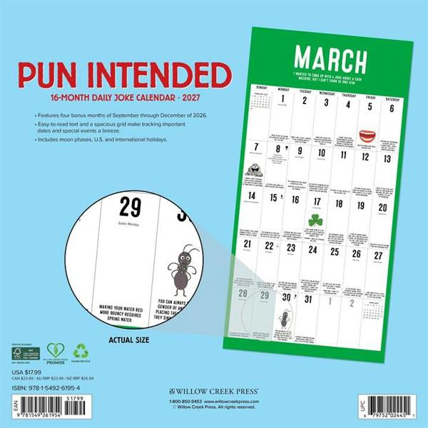 Pun Intended Calendar 2027, Wall Calendars, Month To View, Humour, Gift
