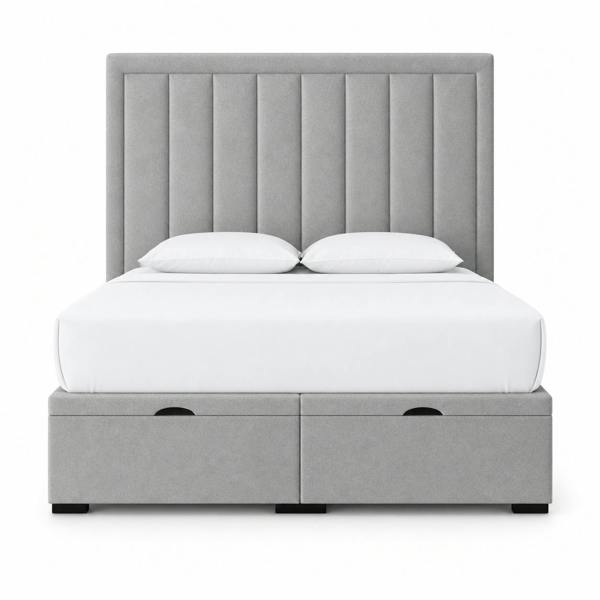 Great British Beds Zara Divan Ottoman Bed - Silver Plush
