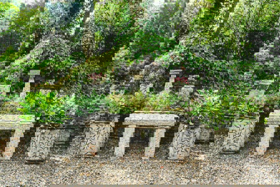 Celtic Style Stone Cast Garden Seat / Bench