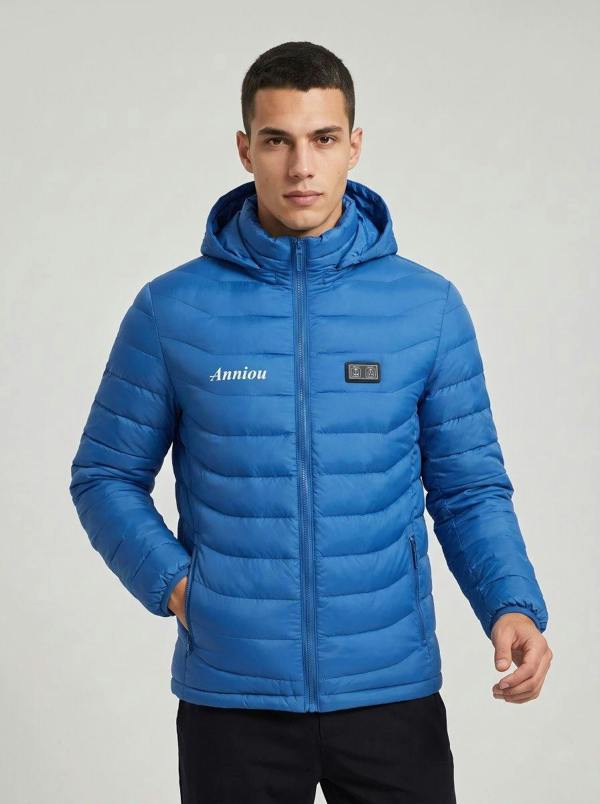Anniou Men's Heated Puffer Jacket - blue