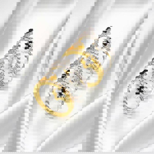 Say It With Clover Ring - Stainless Steel (Gold Plated & Black)