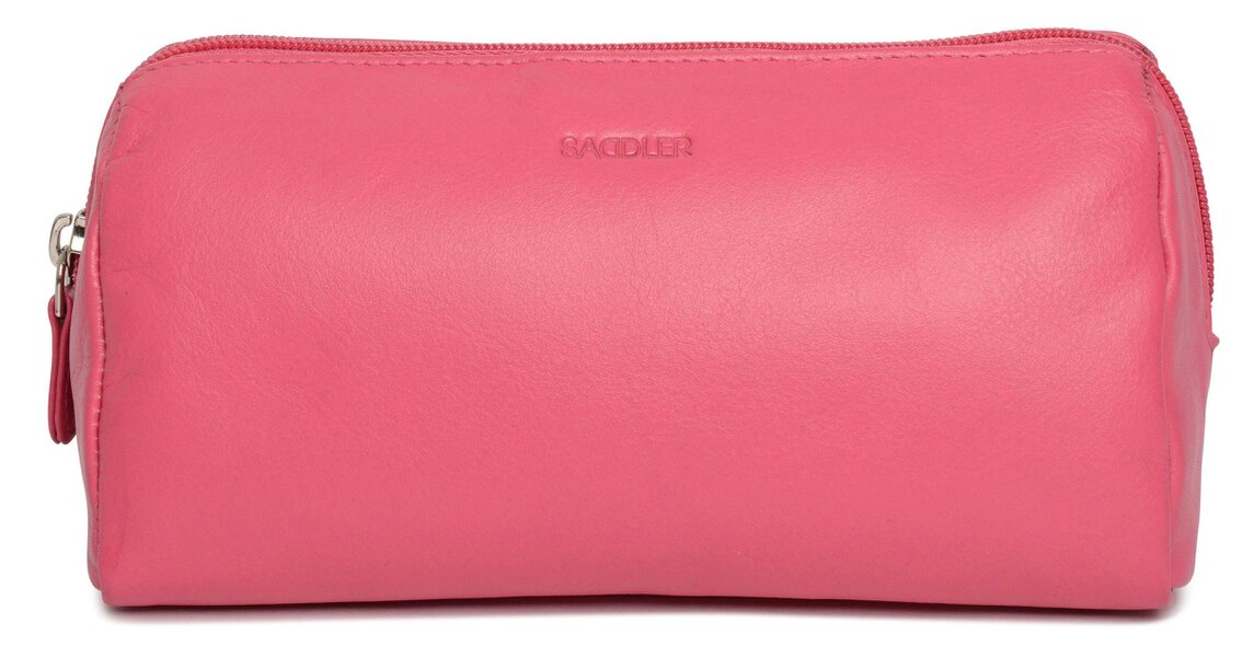 SADDLER MEGAN Leather Zip Top Cosmetic Bag - Large Capacity and Inner Zip Pocket - RFID Protected