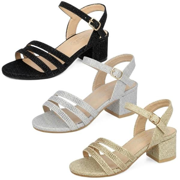 Spot On Girls Spot On Low Heel 3 Strap Diamante Mule H1124