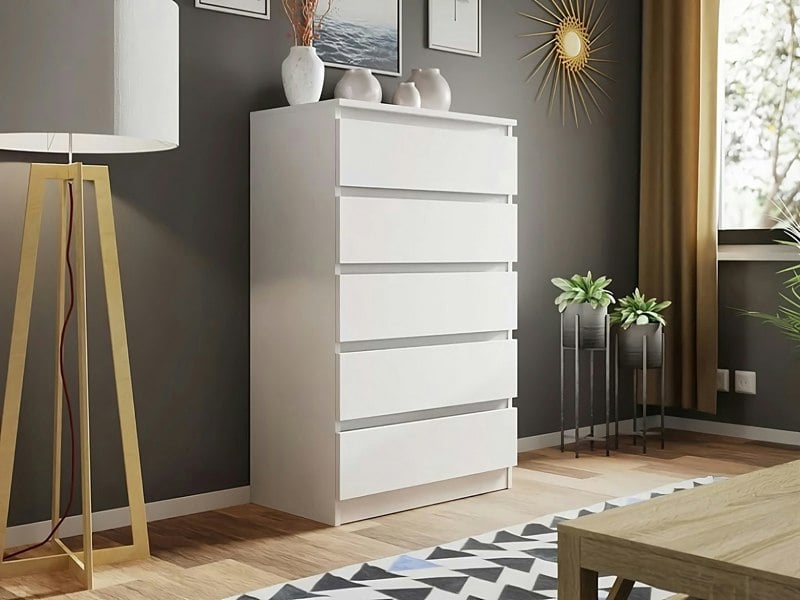 Carlton 5 Drawer Cabinet in Matt White