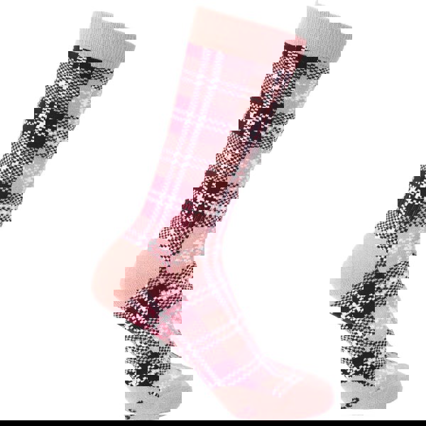 Trespass Unisex Adult Fergus Checked Socks - Dark Cherry