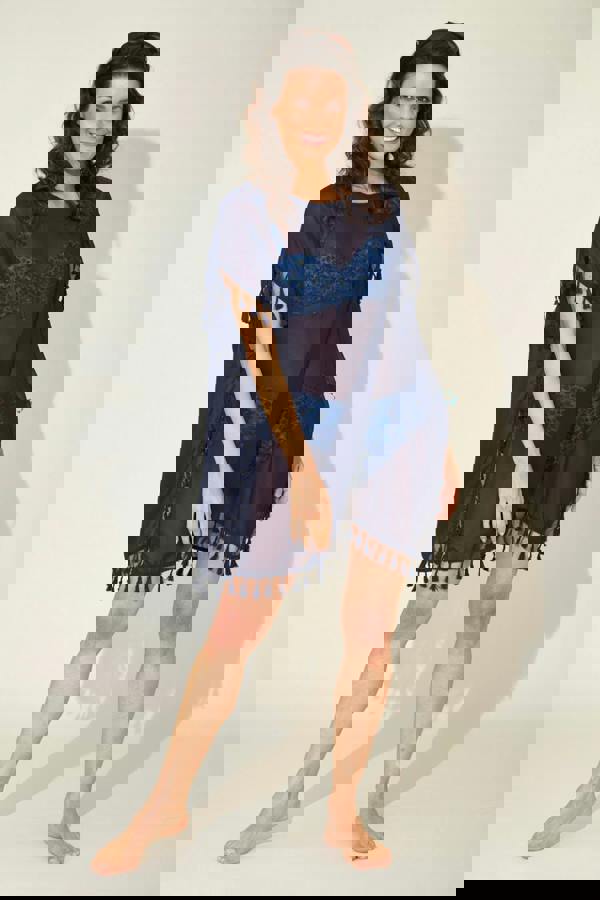 Tassels Beach Kaftan Navy