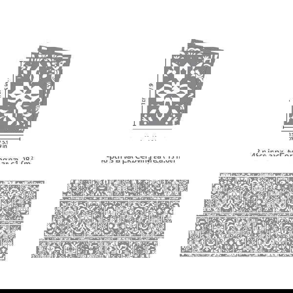 WT1557 - Banc's Dark Grey Cement Spanish Wall Tile Sticker Set - 15 cm x 15 cm - 24 pcs