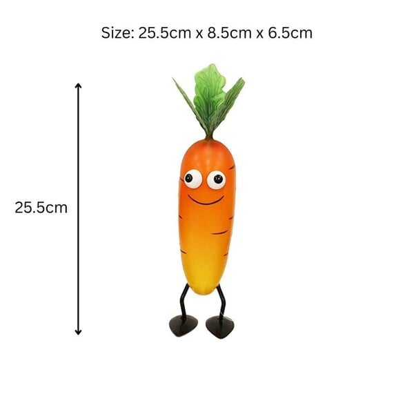 EDH Door Hardware Metal Carrot Veggie Patch Pal – 25.5 x 8.5 x 6.5 CM | Fun & Whimsical Metal Garden Ornament |  Outdoor Carrot Decor