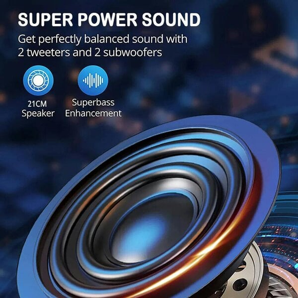Havendro 6000W Portable Bluetooth Speaker Sub Woofer Heavy Bass Sound System Party Mic