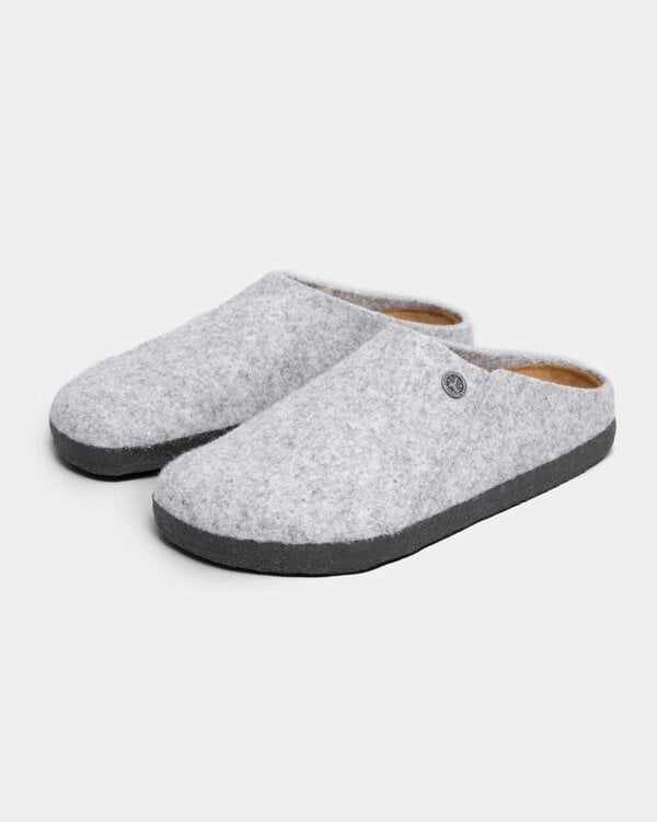 Birkenstock Zermatt Standard Wool Felt Unisex Clogs - Light Gray