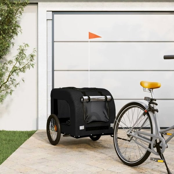 Berkfield Dog Bike Trailer Black Oxford Fabric and Iron