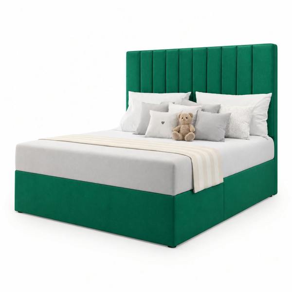 Great British Beds Sapphire Divan Bed - Green Plush