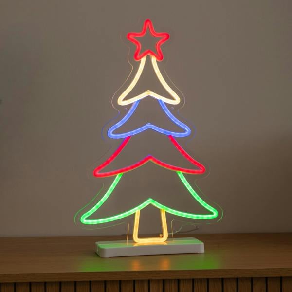 Samuel Alexander 43cm Neon Flex Christmas Tree Light with 215 Multi-Coloured LEDs