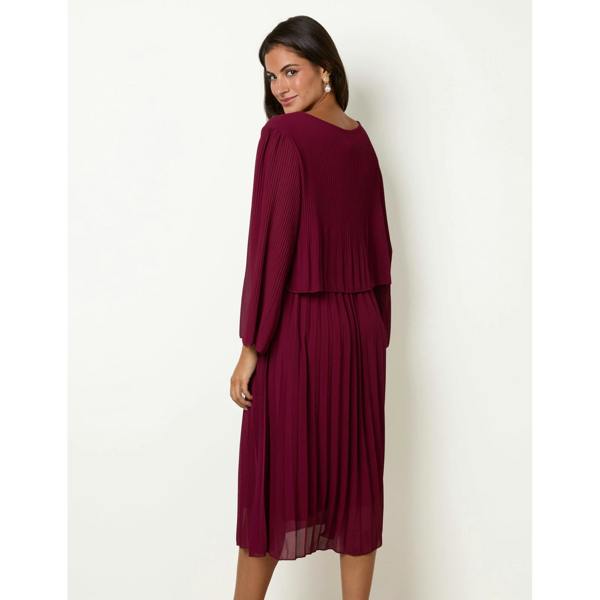Blue Vanilla Chiffon Pleated Dress