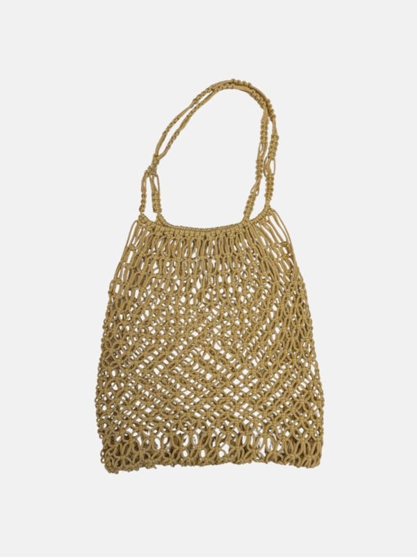 Berber Leather The Nador Macrame Tote in Gold