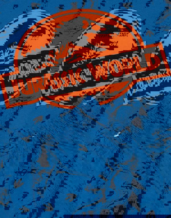 Jurassic World Boys Blue Scattered Dino Print Short Sleeve Short Leg Pyjama Set