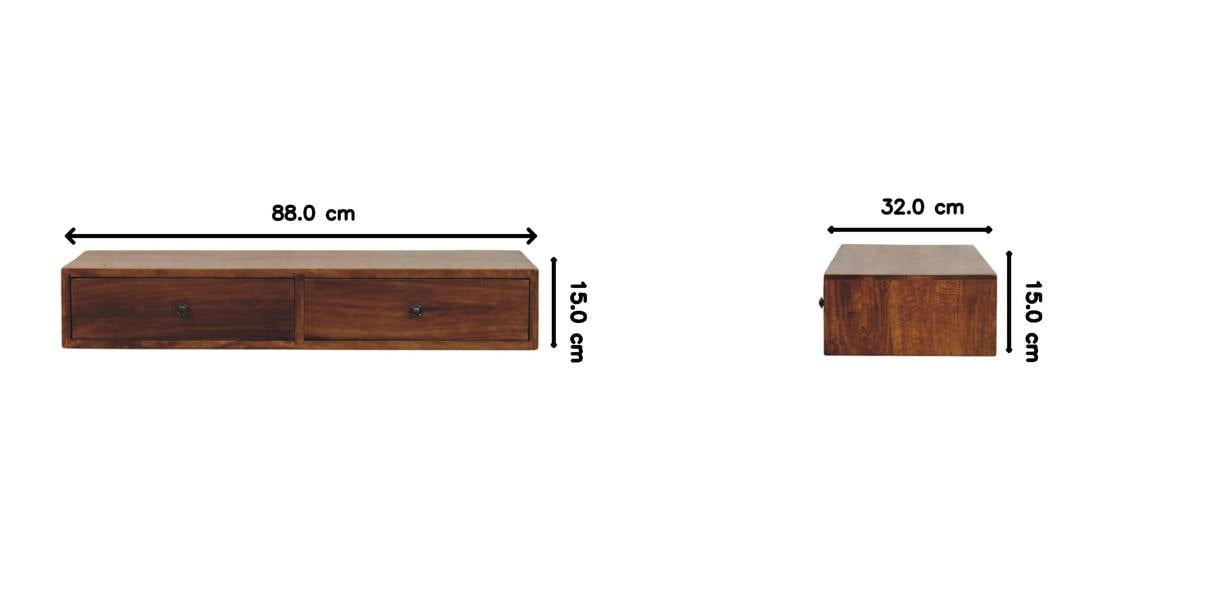 Artisan Furniture Lunar 2 Drawer Chestnut Wall Mounted Console