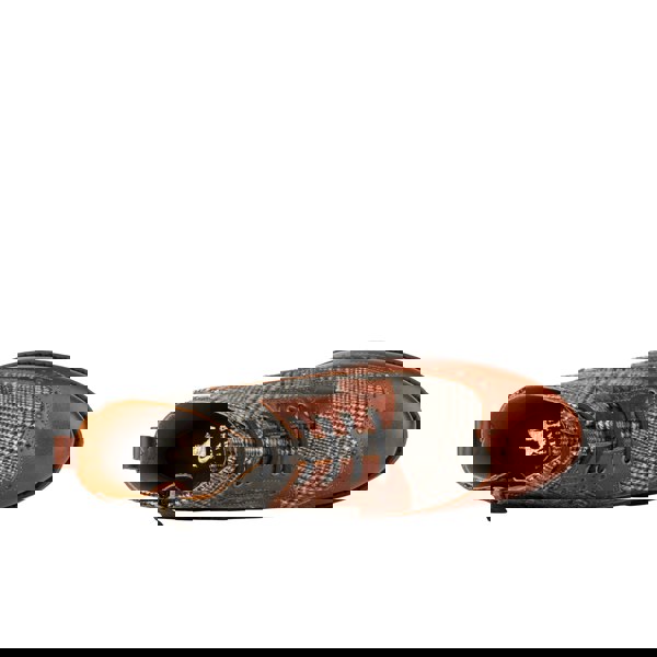 Embassy London Hatter - Brown & Brown Check - Women's Leather Ankle Lace-up Boot with check details