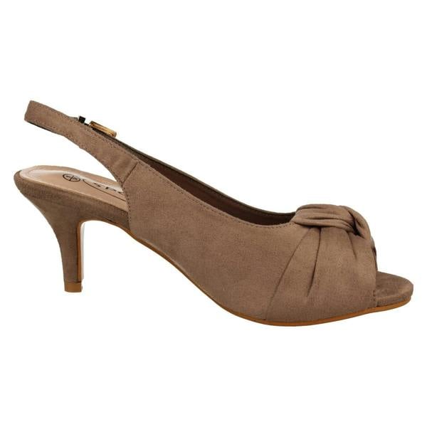 Spot On Ladies Spot On Wide Fit Sling Back Shoes With A Kitten Heel F12110