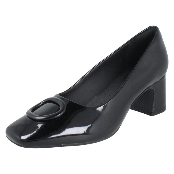 Clarks Ladies Clarks Block Heel Court Shoes Fernie Lane - Black - D