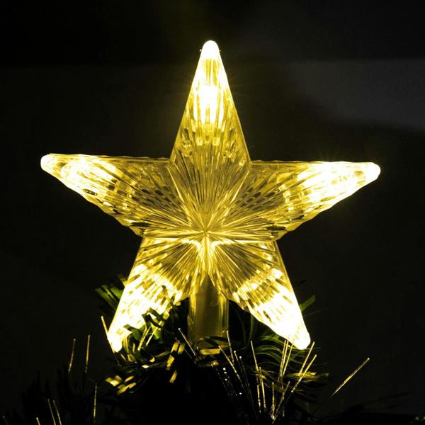 2ft to 6ft Fibre Optic Christmas Tree with Star Topper, Pre-Lit Green Artificial Display image 5