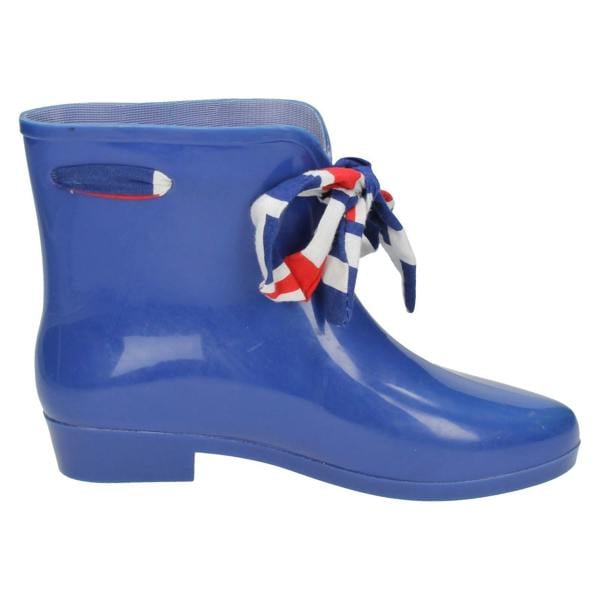 Spot On Ladies Spot On Tied Bow Detail Ankle Wellington Boots X1187