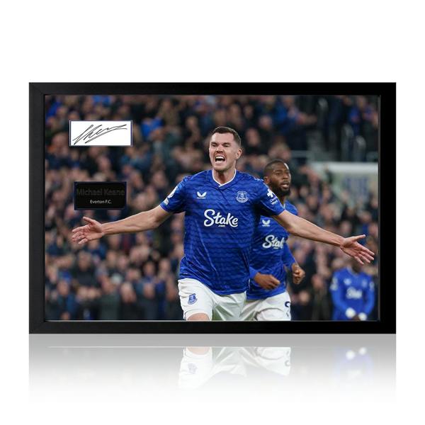 Michael Keane Signed Everton Plaque Iconic Frame