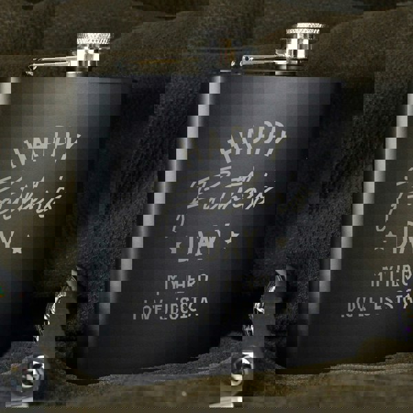 Personalised Memento Company Personalised Father's Day Black Hip Flask