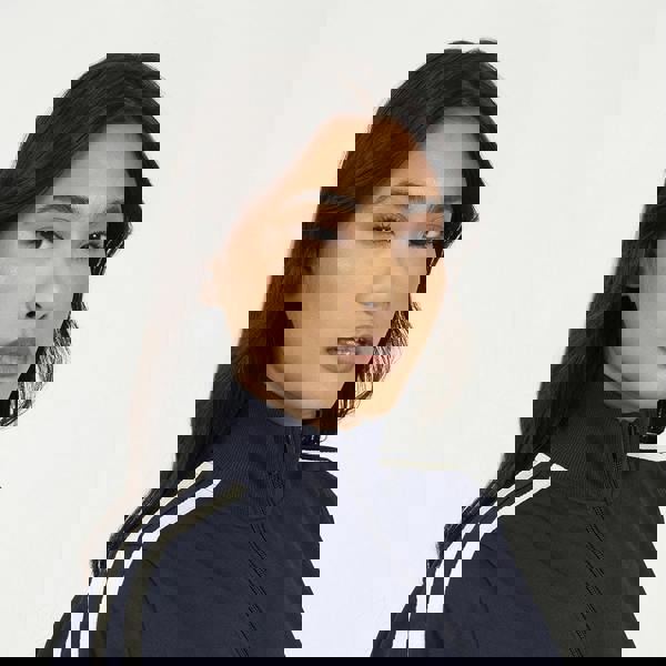 Brave Soul Navy Side Stripe Zip Through Sweatshirt - Navy Image 4